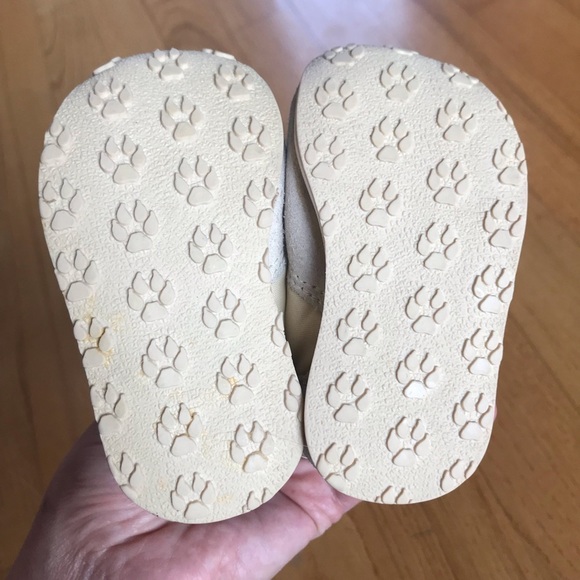 Vintage baby zoo shoes baby puppy dog sneakers tan blue yellow boys size 1 - Picture 4 of 13